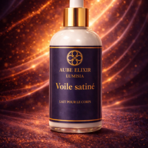 Voile satiné un lait corporel de la gamme LUMISIA par Aube Elixir